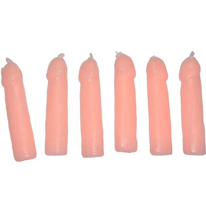 DIABLO PICANTE - 6 VELAS EM FORMA DE PÊNIS DE CARNE DIABLO PICANTE - 6 VELAS EM FORMA DE PÊNIS DE CARNE