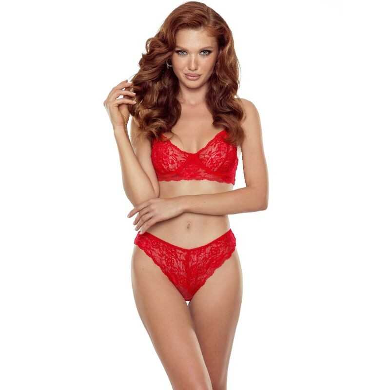 PASSION - DENELIA CONJUNTO TANGA + SUTIÃ VERMELHO S/M PASSION - DENELIA CONJUNTO TANGA + SUTIÃ VERMELHO S/M