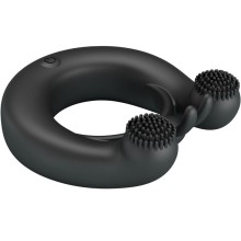 PRETTY LOVE - DAHLIA VIBRATING RING + CLITORIS STIMULATOR 12 VIBRATIONS BLACK