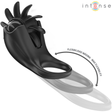 INTENSE - MABEL VIBRATING RING 10 VIBRATIONS WITH CLITORIS STIMULATOR BLACK