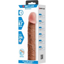 PRETTY LOVE - STEVENSON PENIS SLEEVE WITH 7.6 CM EXTENSION MULATTO