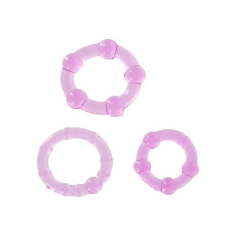 SEVEN CREATIONS - SET OF THREE LILAC PENIS RINGS