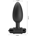 PRETTY LOVE - VIBRA BUTT PLUG 2 ANAL PLUG 10 VIBRAÇÕES PRETO