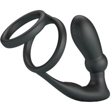 PRETTY LOVE - EMONI PENISRING + ANAL PLUG 12 VIBRATIONEN SCHWARZ