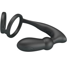 PRETTY LOVE - EMONI PENIS RING + ANAL PLUG 12 VIBRATIONS BLACK