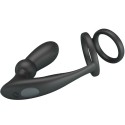 PRETTY LOVE - EMONI PENIS RING + ANAL PLUG 12 VIBRATIONS BLACK