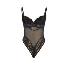 SUBBLIME - 955618 BODY EN DENTELLE AVEC FERMETURE EN BAS NOIR S/M