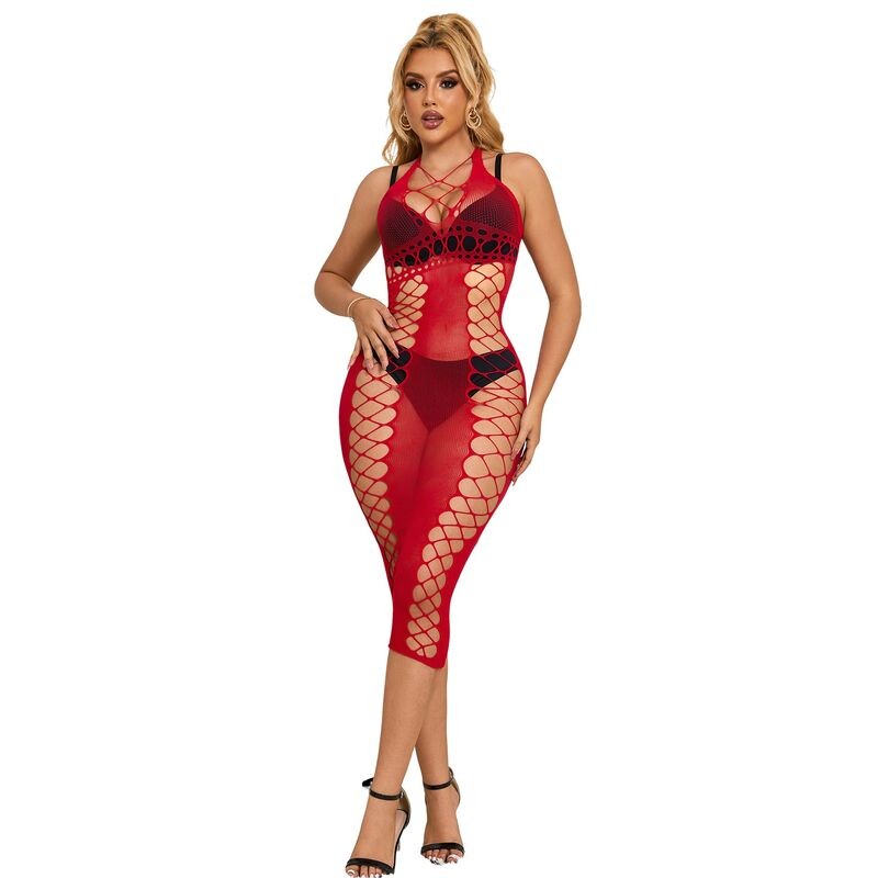 SUBBLIME - 952327 VESTIDO LONGO RED FISHNET TAMANHO ÚNICO