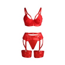 SUBBLIME - 955250 SUTIÃ BONDAGE VERMELHO COM CONJUNTO DE LIGA