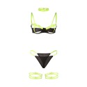 SUBBLIME - 955281 BH-SET MIT HALSKETTE UND BEINDETAILS FLUORESZIERENDES GRÜN L/XL