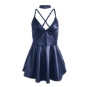 SUBBLIME - 955410 DRESS WITH BLUE LEATHER STRAPS S/M