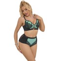 SUBBLIME - 955557 GREEN PATENT LEATHER MESH ZIPPER BRA SET S/M