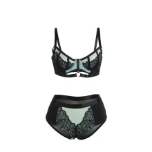 SUBBLIME - 955557 SET REGGISENO IN VERNICE VERDE CON CERNIERA S/M