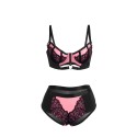 SUBBLIME - 955588 ENSEMBLE SOUTIEN-GORGE EN CUIR VERNI ROSE