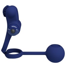 PRETTY LOVE - REMINGTON DOUBLE VIBRATING RING WITH PLUG BLUE