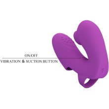 PRETTY LOVE - VIBRATEUR DE DOIGTS ATHENA AVEC STIMULATEUR DE CLITORIS VIOLET