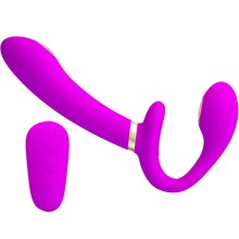 PRETTY LOVE - THUNDERBIRD DOUBLE STRAP-ON VIBRATOR REMOTE CONTROL PURPLE