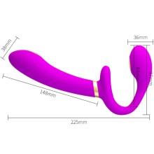 PRETTY LOVE - THUNDERBIRD VIBRADOR DUPLO STRAP-ON CONTROLE