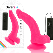 DIVERSIA - DILDO VIBRANTE FLESSIBILE ROSA 21.5 CM -O- 4.5 CM