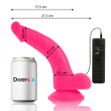 DIVERSIA - DILDO VIBRANTE FLESSIBILE ROSA 21.5 CM -O- 4.5 CM