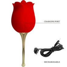 PRETTY LOVE - ROSE LOVER ROSE CLITORIS STIMULATOR 12 VIBRATIONS RED