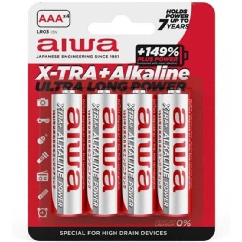 AIWA - X-TRA ALKALINE AAA ALKALINE BATTERIE LR03 BLISTER*4