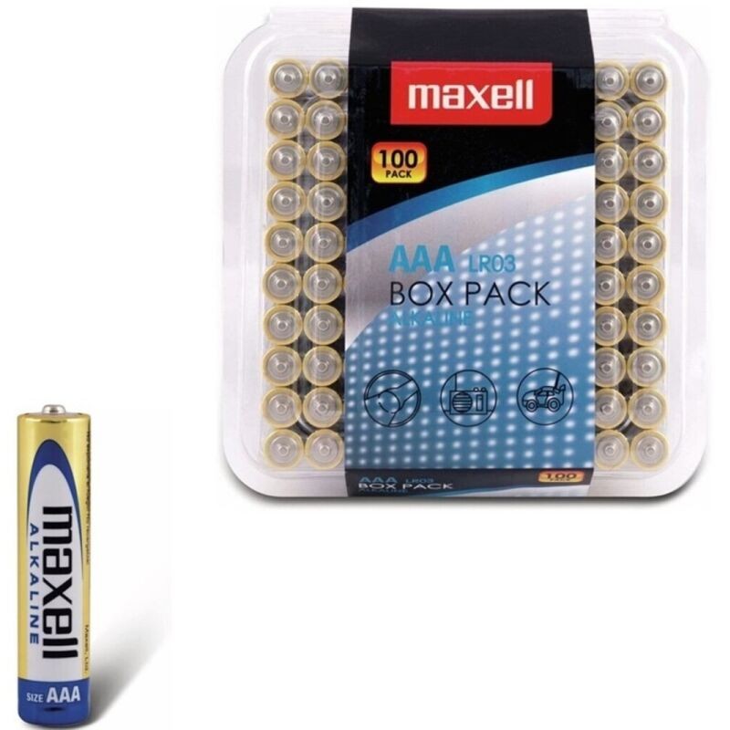 MAXELL - ALKALINE BATTERY AAA LR03 PACK*100 BATTERIES