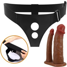 PRETTY LOVE - KEAVEN HARNESS BRIEFS DUPLO DILDO UNIVERSAL E