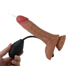 PRETTY LOVE - CALCINHA UNIVERSAL COM DILDO VIBRATÓRIO E SQUIRTING 15,5 CM MULATO