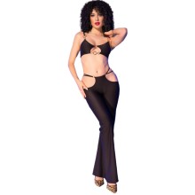 CHILIROSE - CR 4848 ROT SPITZEN-BH + TANGA + STRÜMPFE SET S