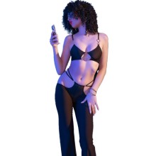 CHILIROSE - CR 4848 CONJUNTO DE SUTIÃ DE RENDA VERMELHA + TANGA
