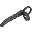 PRETTY LOVE - TATUM VIBRATING PENIS RING WITH PLUG 10 VIBRATIONS BLACK