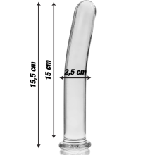 NEBULA SERIES BY IBIZA - MODEL 9 DILDO BOROSILICATE GLASS 15.5 X 2.5 CM CLEAR