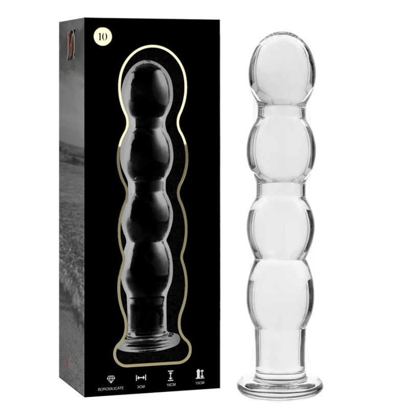 NEBULA SERIES BY IBIZA - MODÈLE 10 GODE EN VERRE BOROSILICATE 16,5 X 3,5 CM CLAIR