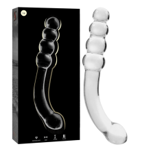 NEBULA SERIES BY IBIZA - MODELLO 14 DILDO IN VETRO BOROSILICATO 18,5 X 3 CM TRASPARENTE