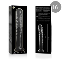 NEBULA SERIES BY IBIZA - MODEL 16 DILDO BOROSILICATE GLASS 18.5 X 3 CM CLEAR