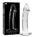 NEBULA SERIES BY IBIZA - MODELLO 19 DILDO IN VETRO BOROSILICATO 18,5 X 4 CM TRASPARENTE