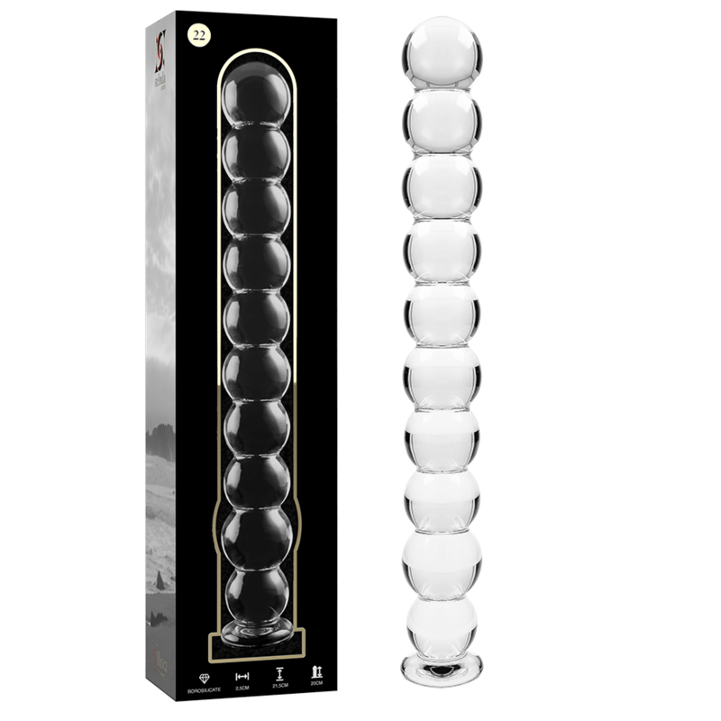 NEBULA SERIES BY IBIZA - MODEL 22 DILDO BOROSILICATE GLASS 21.5 X 2.5 CM CLEAR