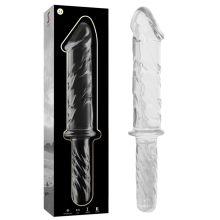 NEBULA SERIES BY IBIZA - MODEL 24 DILDO BOROSILICATE GLASS 28.5 X 5 CM CLEAR