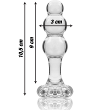 NEBULA SERIES BY IBIZA - MODELO 1 PLUG ANAL VIDRO BOROSILICADO 10,7 X 3 CM TRANSPARENTE