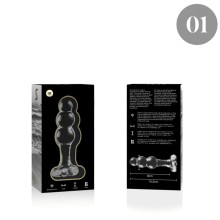 NEBULA SERIES BY IBIZA - MODEL 1 ANAL PLUG BOROSILICATE GLASS 10.7 X 3 CM CLEAR