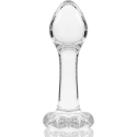 NEBULA SERIES BY IBIZA - MODEL 2 ANAL PLUG BOROSILICATE GLASS 11 X 3.5 CM CLEAR