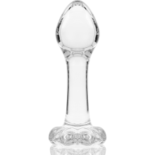 NEBULA SERIES BY IBIZA - MODEL 2 ANAL PLUG BOROSILICATE GLASS 11 X 3.5 CM CLEAR