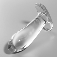 NEBULA SERIES BY IBIZA - MODEL 5 ANAL PLUG BOROSILICATE GLASS 12.5 X 3.5 CM CLEAR