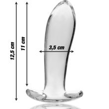 NEBULA SERIES BY IBIZA - MODEL 5 ANAL PLUG BOROSILICATE GLASS 12.5 X 3.5 CM CLEAR