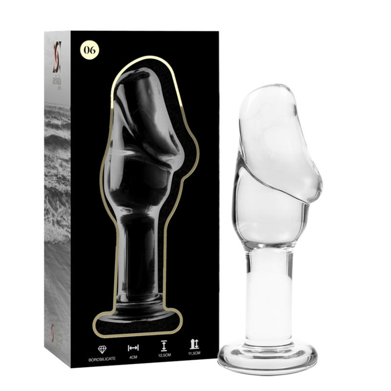 NEBULA SERIES BY IBIZA - MODELO 6 PLUG ANAL VIDRO BOROSILICADO ROSA 12.5 CM -O- 4 CM