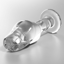 NEBULA SERIES BY IBIZA - MODEL 6 ANAL PLUG BOROSILICATE GLASS 12.5 X 4 CM CLEAR