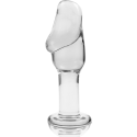 NEBULA SERIES BY IBIZA - MODEL 6 ANAL PLUG BOROSILICATE GLASS 12.5 X 4 CM CLEAR