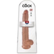 KING COCK PÉNIS RÉALISTE AVEC TESTICULES 35,6 CM