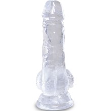 KING COCK - CLEAR PÉNIS RÉALISTE AVEC BOULES 10.1 CM TRANSPARENT